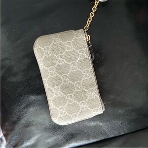 Beige Monogram Gucci pouch